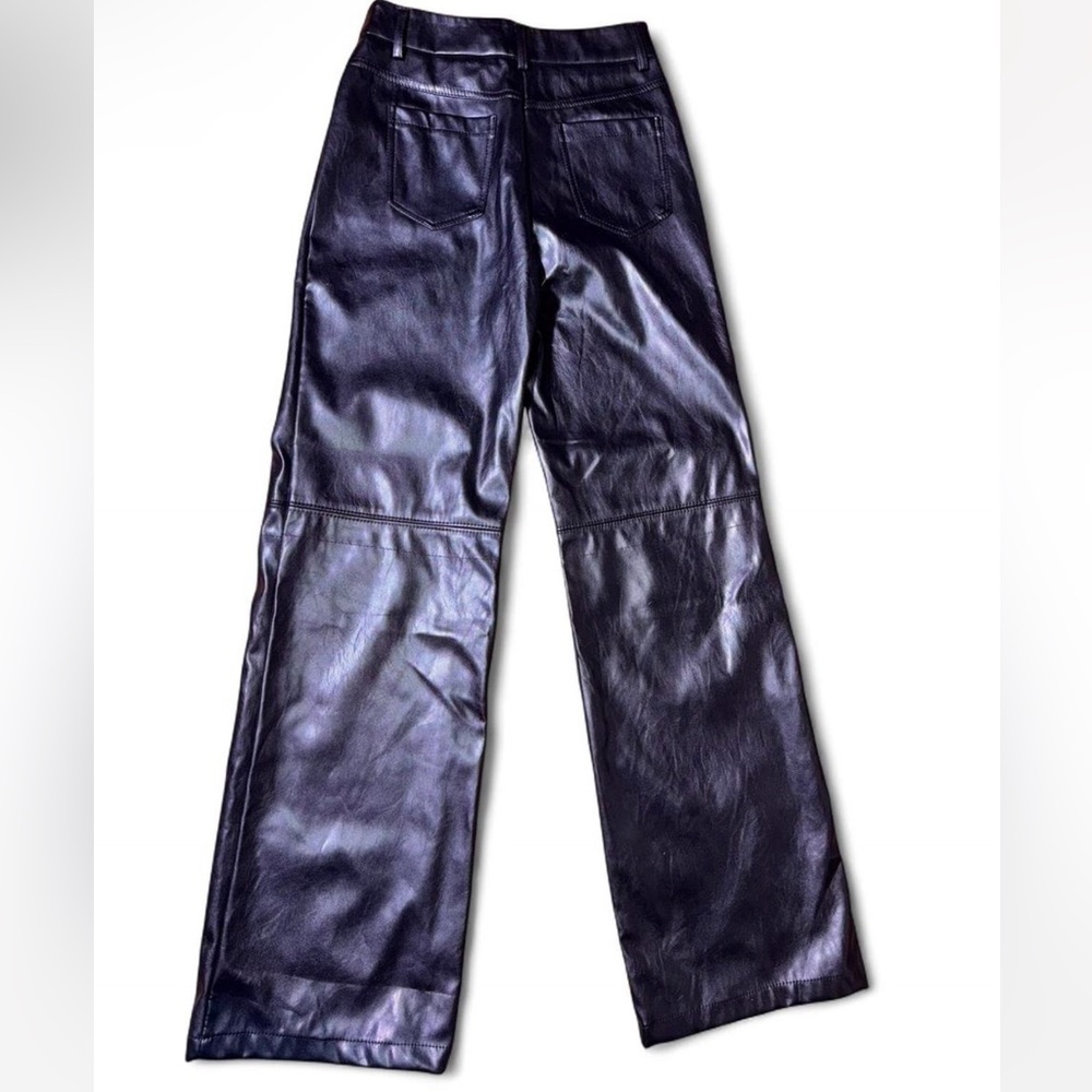 Faux leather Black Wide Leg pants XS - Picture 6 of 6